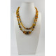 Exclusive necklace "Rocks of Dovbush" Amber cut, layer, crumb, 2 rows