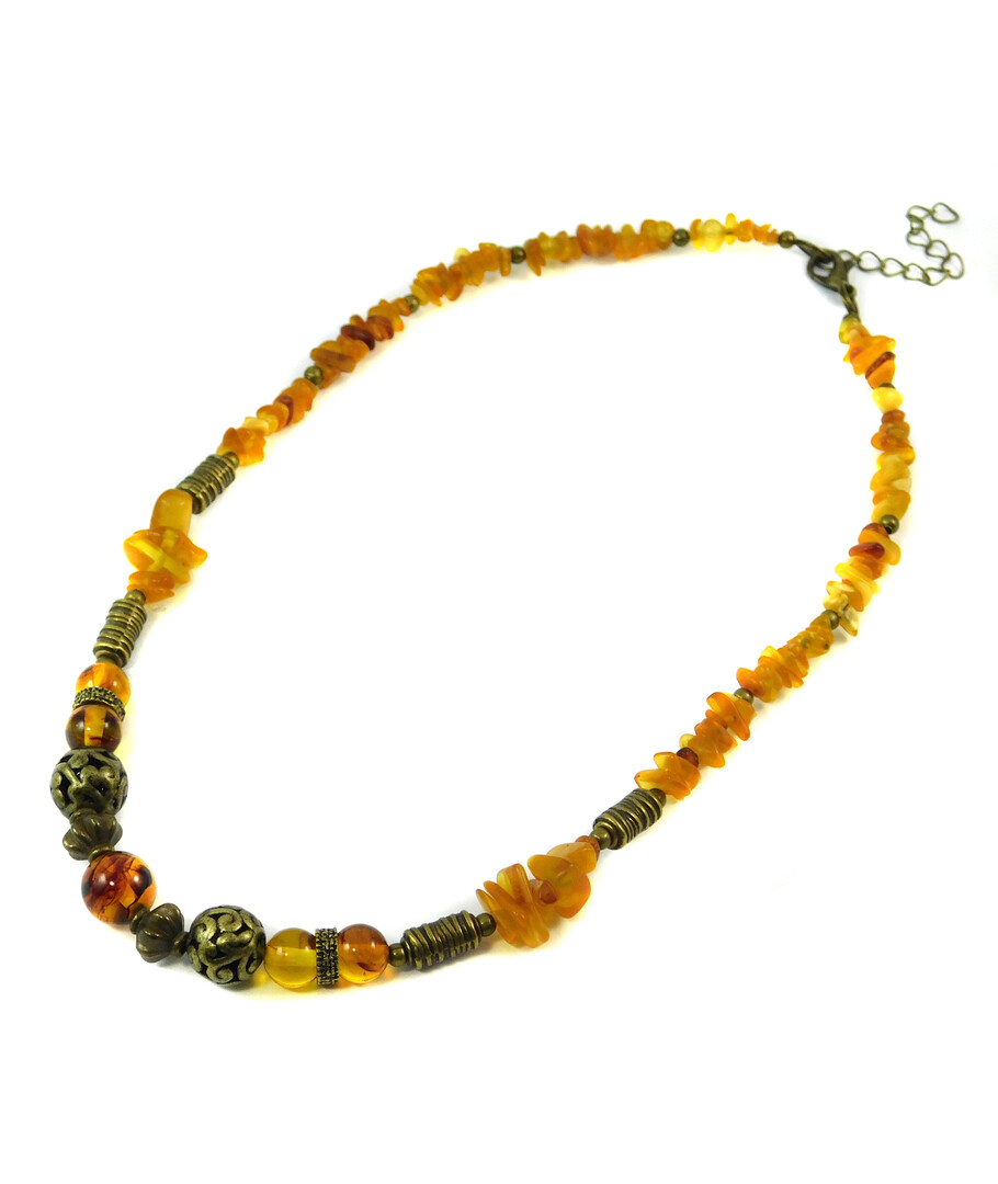 Exclusive necklace "Motanka" Amber, crumb