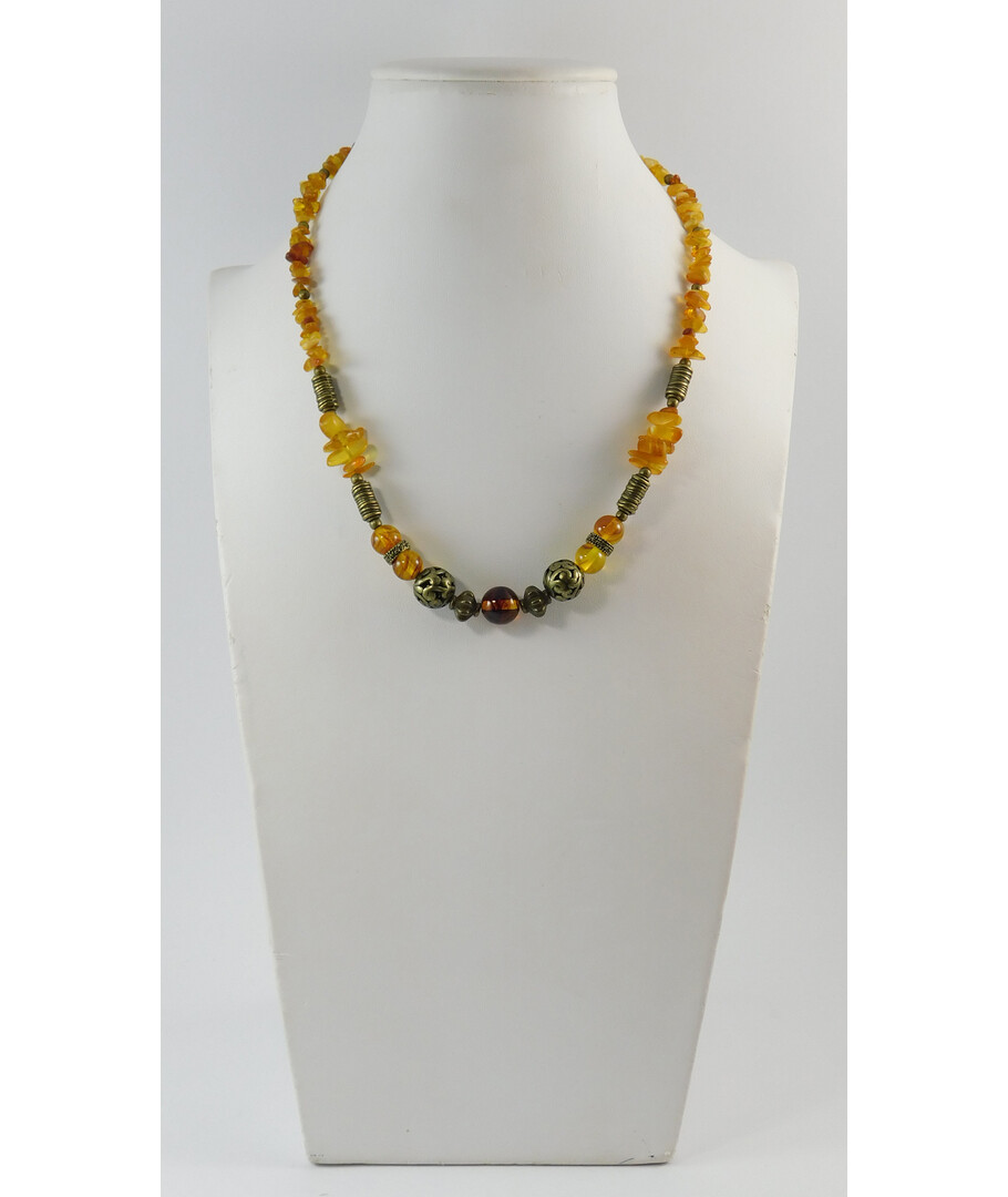 Exclusive necklace "Motanka" Amber, crumb