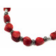 Exclusive necklace "Volyn" Coral galotvka, cut, rondel