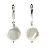 Pearl earrings, silver	