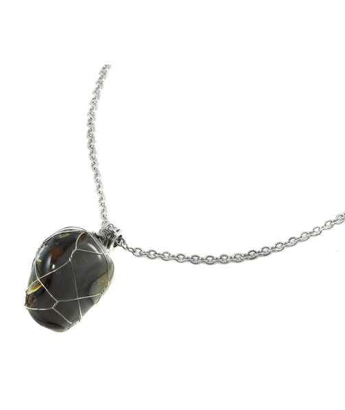 Agate pendant, medical alloy