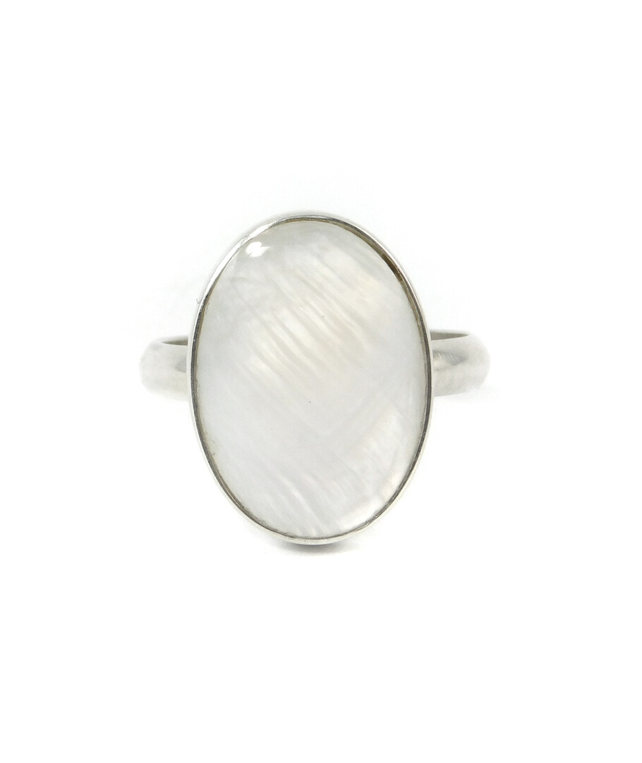 Mother-of-pearl ring, silver