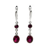 Ruby earrings, silver