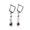 Ruby earrings, silver