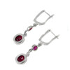 Ruby earrings, silver