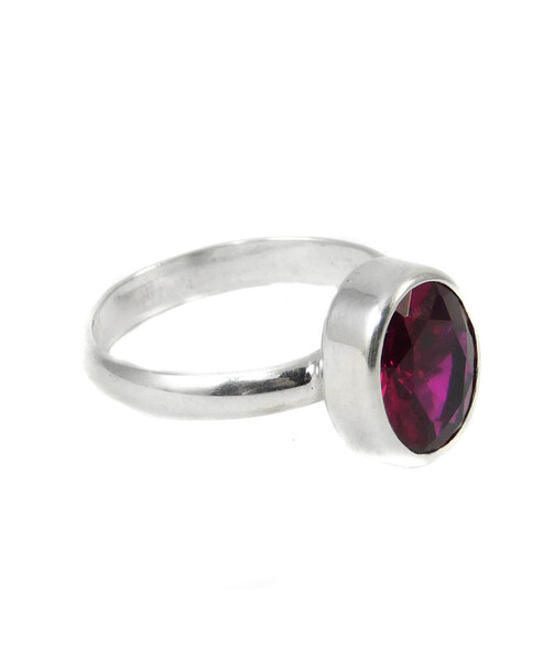 Ruby ring, silver