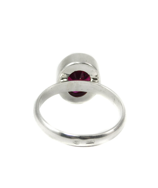 Ruby ring, silver