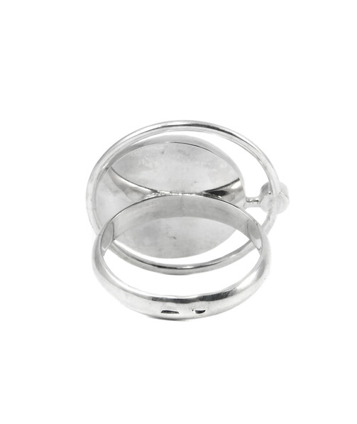 Synthetic aventurine ring, silver