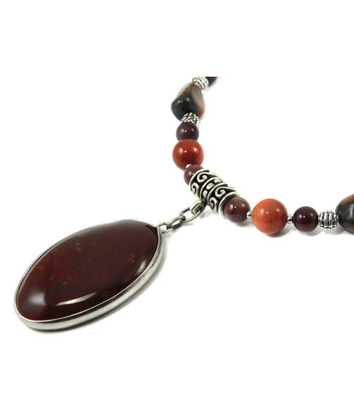 Exclusive necklace "Fionia", Jasper sphere 