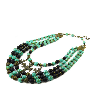 Exclusive necklace "Marengo" Turquoise, Shungite