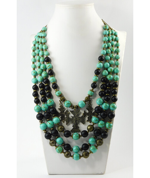 Exclusive necklace "Marengo" Turquoise, Shungite