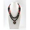 Exclusive necklace &quot;Trya 2&quot; agate+coral