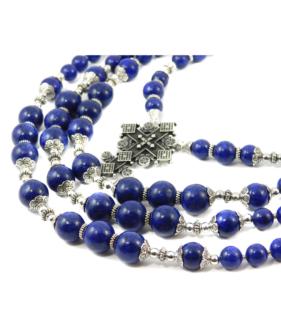 Exclusive necklace "Azure" 4 rows