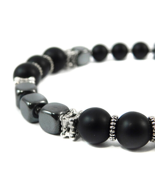 Bracelet "Metallic shine" Shungite, Hematite