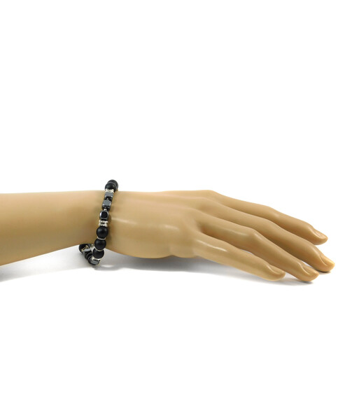 Bracelet "Metallic shine" Shungite, Hematite