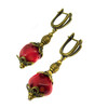 Earrings &quot;Anisia&quot;, Coral on a corner