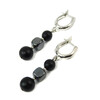 Earrings &quot;Metallic glitter&quot; Shungite, Hematite