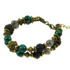 Bracelet &quot;Hutsul motifs&quot; Cat&#039;s eye, Labrador, Malachite, Lava