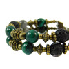 Bracelet &quot;Hutsul motifs&quot; Cat&#039;s eye, Labrador, Malachite, Lava