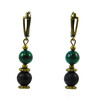 Earrings &quot;Hutsul Motifs&quot; Malachite, Lava