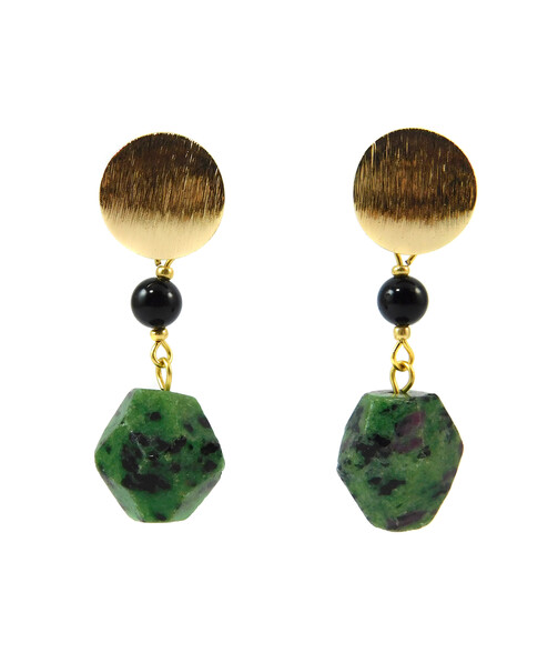 Earrings "Ice Mountain" Zoisite, Tourmaline