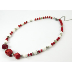 Necklace "Symyrenko" Coral, Agate
