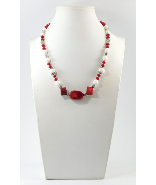 Necklace "Symyrenko" Coral, Agate