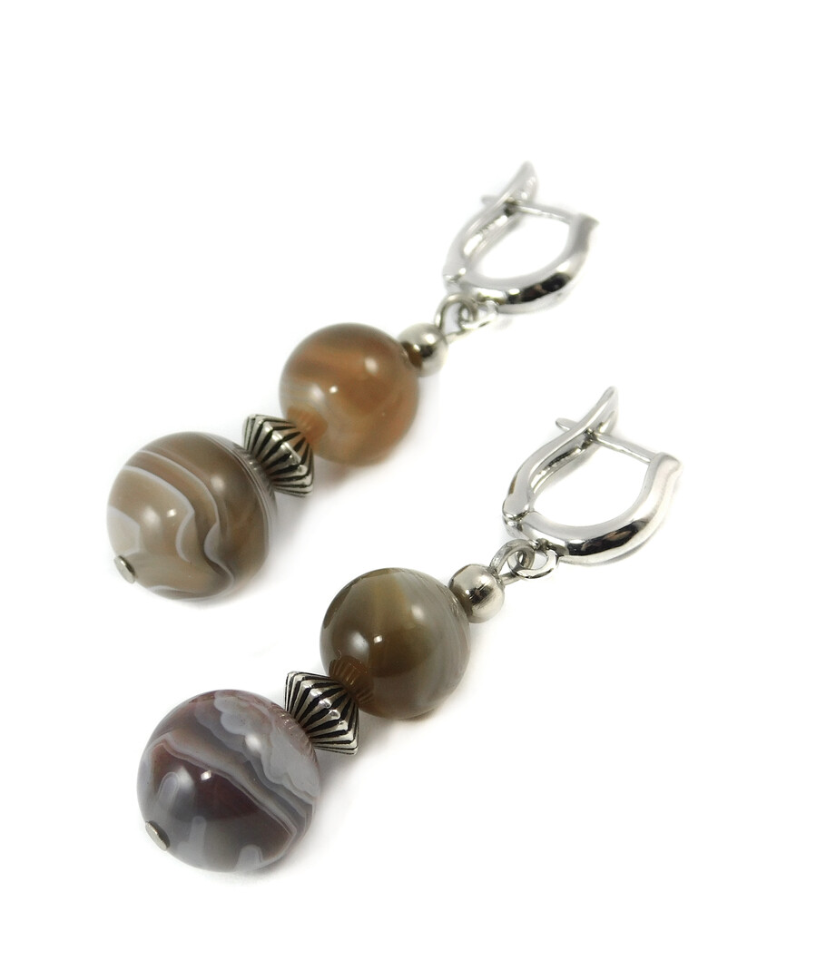 Earrings "Magic of agate" Botswana agate