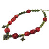 Necklace &quot;Power&quot; Coral, Jadeite