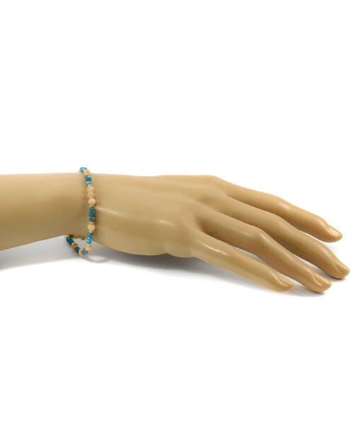 Bracelet "Silk", Sunstone, Apatite