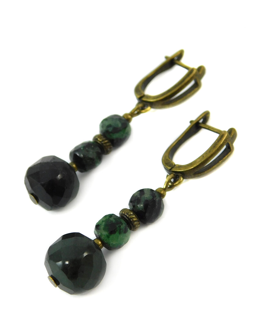 "Essence" earrings, Zoisite