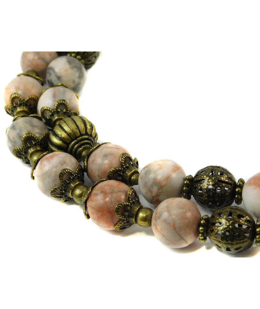 Necklace "Camilla", Agate, Charoite