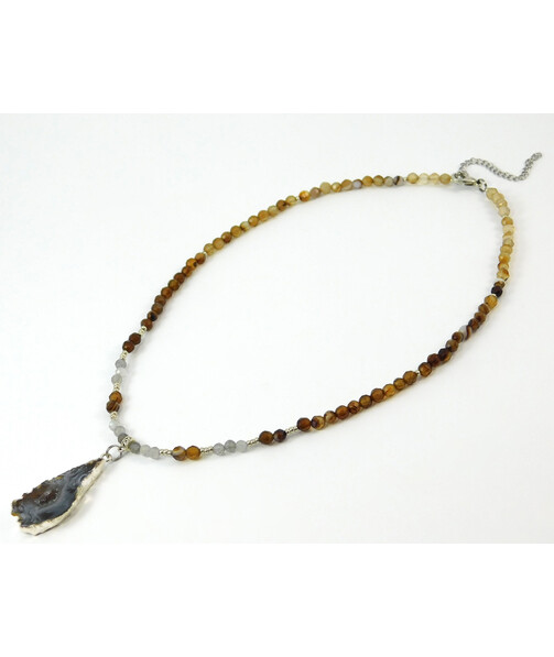 Necklace "Hi-Tech" Agate, Labrador