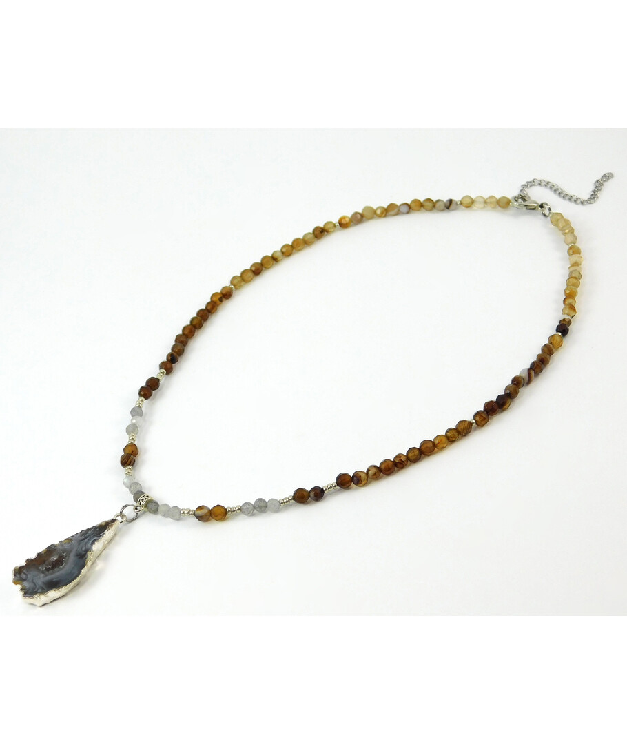 Necklace "Hi-Tech" Agate, Labrador