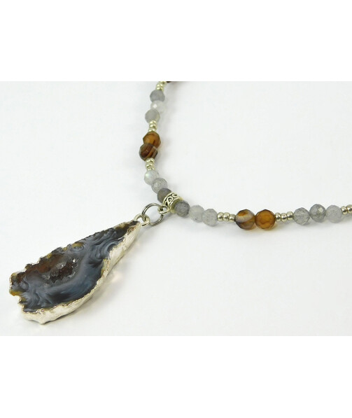 Necklace "Hi-Tech" Agate, Labrador