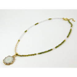 Necklace "Fashion" Zircon, Rock crystal, Druze