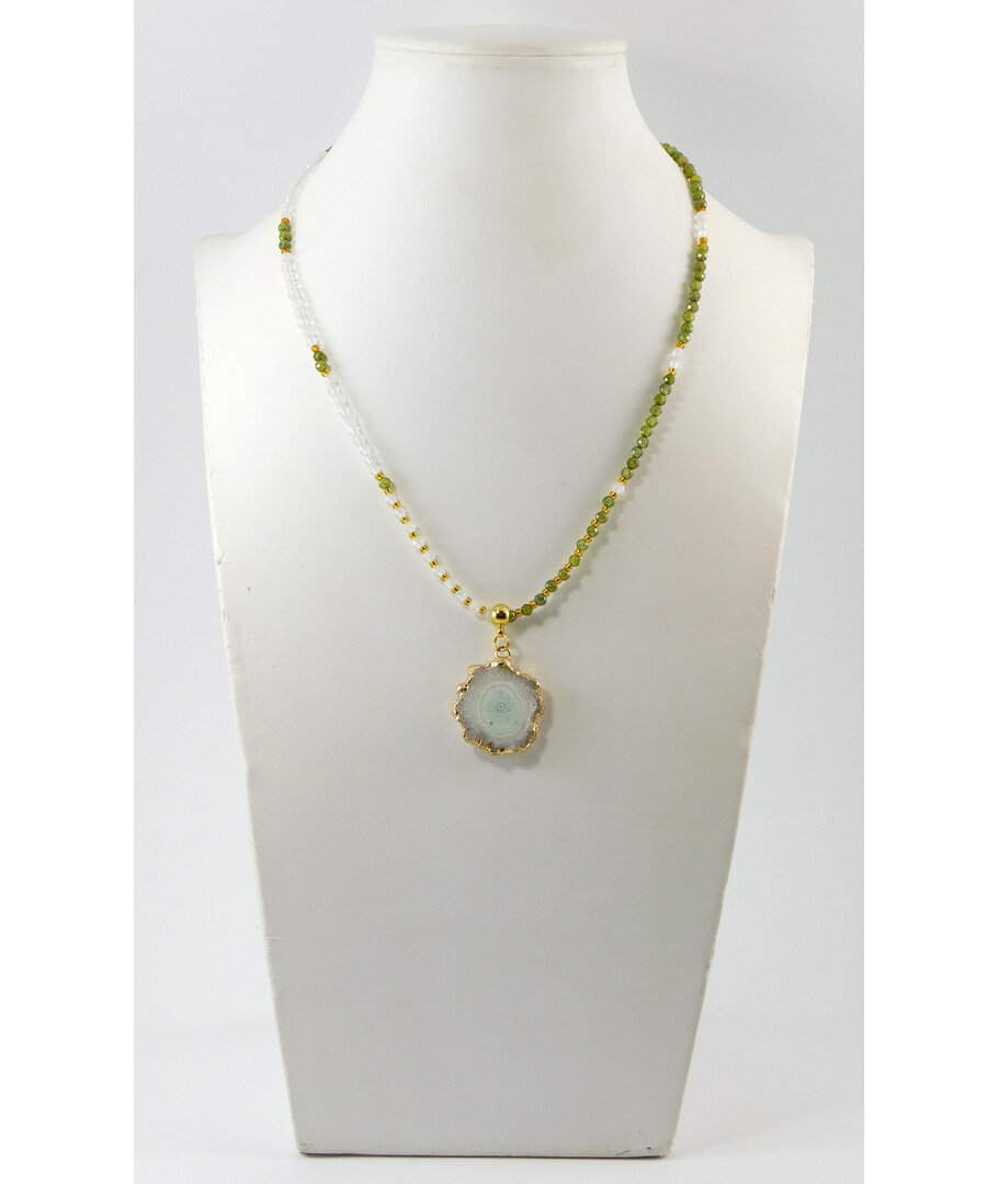 Necklace "Fashion" Zircon, Rock crystal, Druze