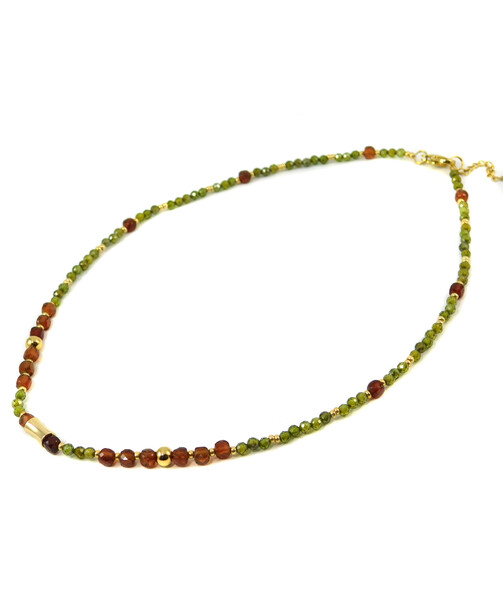 Necklace "Hi-tech", Zircon, Carnelian