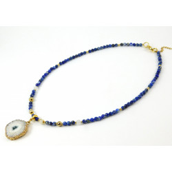 Necklace "Hi-tech", Lapis lazuli, Adular, Friend