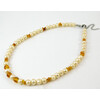 Necklace &quot;Nicole&quot;, pearls, amber