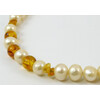 Necklace &quot;Nicole&quot;, pearls, amber