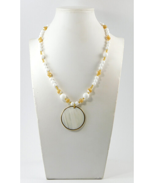 Necklace "Solar Agate", Mother of Pearl, Agate