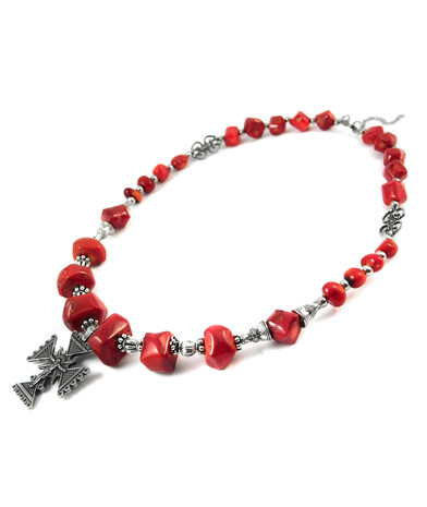 Necklace "Jamil", Coral