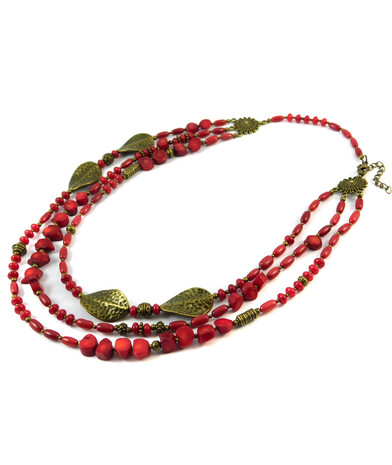 Necklace "Klavdia", Coral