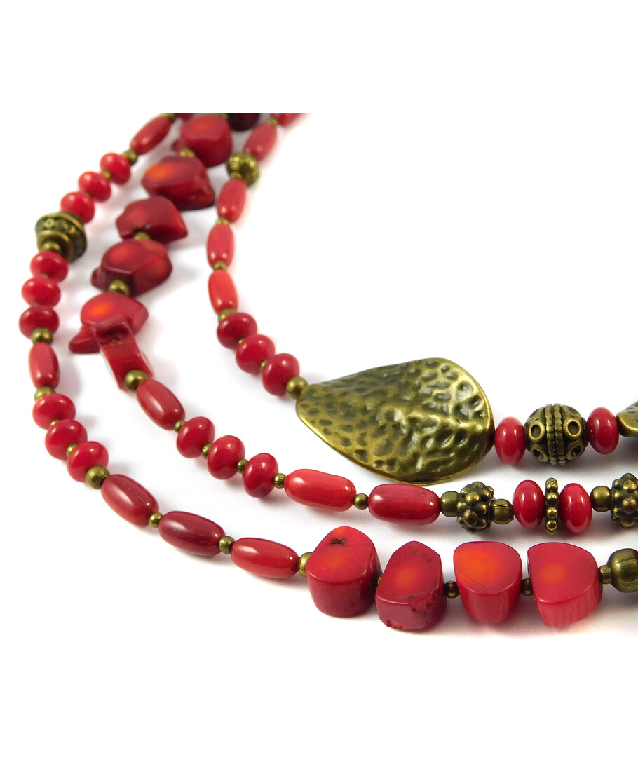 Necklace "Klavdia", Coral