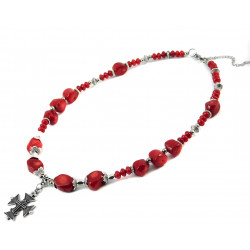 Necklace "Dina", Coral