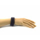 Amethyst leather bracelet, 3-row