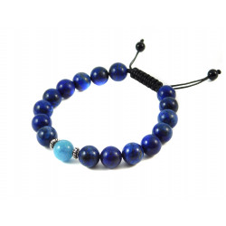 Shambhala bracelet "Lovers" Aquamarine, lapis lazuli