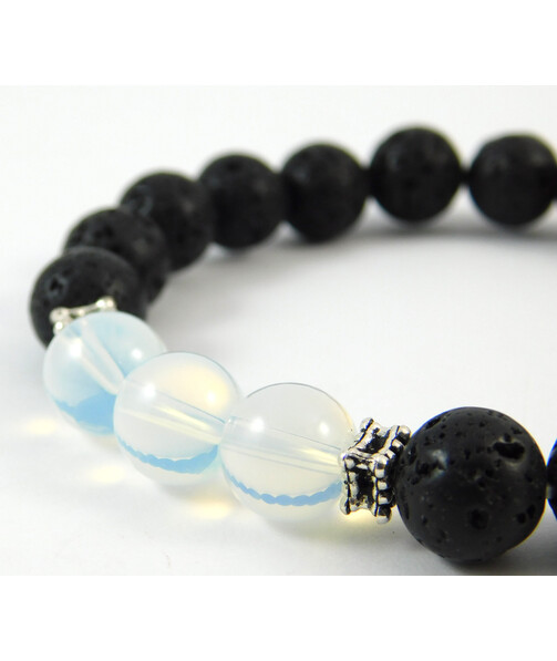 Bracelet "Lovers" Moonstone, Lava